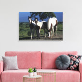 Groep verf paarden canvas afdruk (Insitu (Woonkamer))