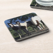 Groep verf paarden onderzetter (Linkerzijde)