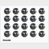 Groep verf paarden ronde sticker (Vel)