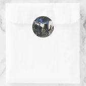 Groep verf paarden ronde sticker (Tas)