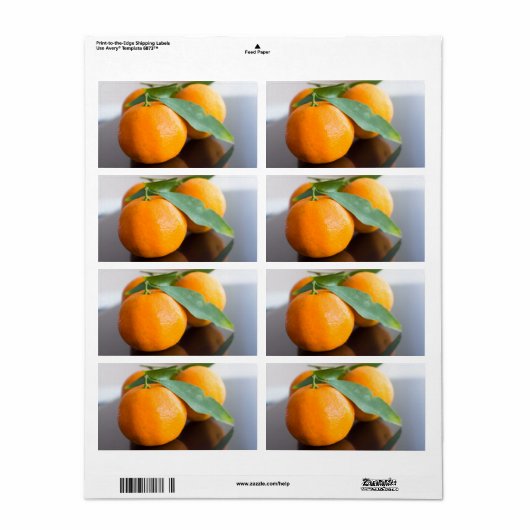 Groep verse tangerines etiket (Full Sheet)