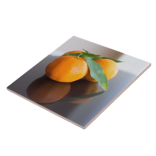 Groep verse tangerines tegeltje (Zijkant)