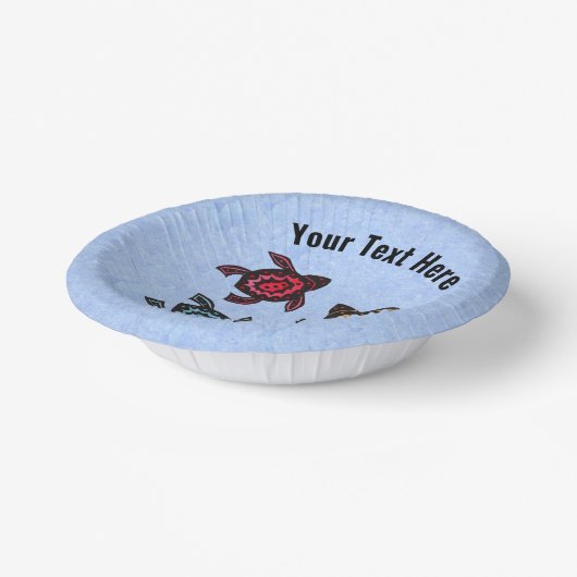 Groep Vier Schildpadden Abstract Kleurrijke Schelp Papieren Kommen (Gebogen)