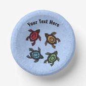 Groep Vier Schildpadden Abstract Kleurrijke Schelp Papieren Kommen (Voorkant)