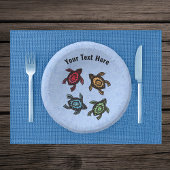 Groep Vier Schildpadden Abstract Kleurrijke Schelp Papieren Kommen