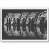 Groep vlaktezebras drinkt 's nachts samen sticker (Voorkant)