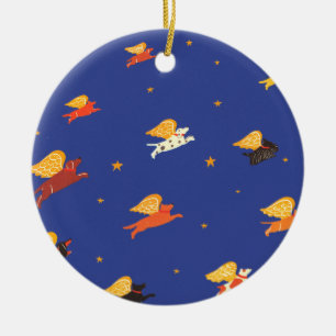 groep vliegende honden keramisch ornament