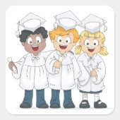 Groep voor afgestudeerden op het onderwijsplein vierkante sticker (Voorkant)
