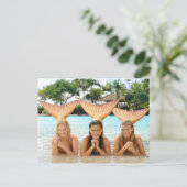 Groep voor het strand briefkaart (Staand voorkant)