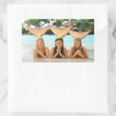 Groep voor het strand rechthoekige sticker (Tas)