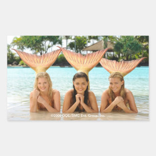 Groep voor het strand rechthoekige sticker