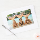 Groep voor het strand rechthoekige sticker (Envelop)