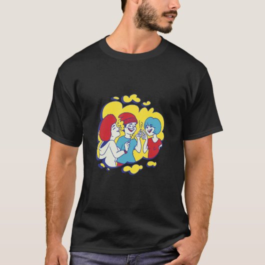 Groep vrienden die wiet roken t-shirt (Voorkant)