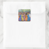 Groep vrouwen viert deelname vierkante sticker (Tas)