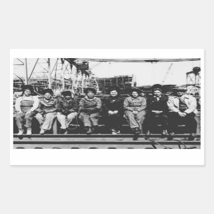 Groep vrouwenbeschermers tijdens de Tweede Wereldo Rechthoekige Sticker