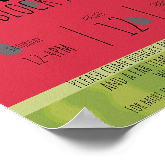 groep watermeloenen blokzomerfeest poster (Hoek)