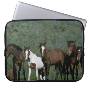 Groep wilde Mustang Paarden Laptop Sleeve