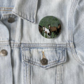 Groep wilde Mustang Paarden Ronde Button 5,7 Cm (In situ)