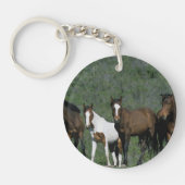 Groep wilde Mustang Paarden Sleutelhanger (Voorkant)