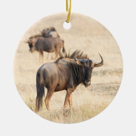 Groep wildebeest keramisch ornament (Voorkant)