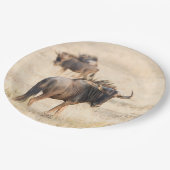 Groep wildebeest papieren bordje (Gekanteld)