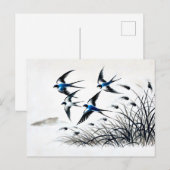 Groep zwaluwen stijgt door de lucht in China Briefkaart (Voorkant / Achterkant)