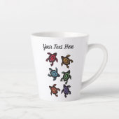 Groep zwarte Abstracte schildpadden gekleurde sche Latte Mok (Rechts)