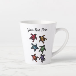 Groep zwarte Abstracte schildpadden gekleurde sche Latte Mok