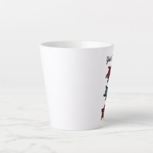 Groep zwarte Abstracte schildpadden gekleurde sche Latte Mok (Voorkant)