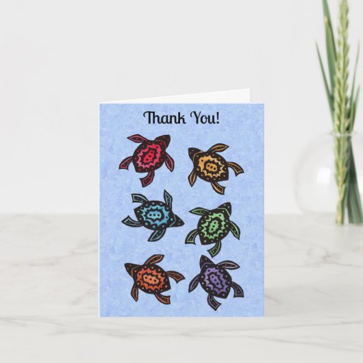 Groep Zwarte Schildpadden Abstract Schelpen Veel k Bedankkaart (Voorkant)