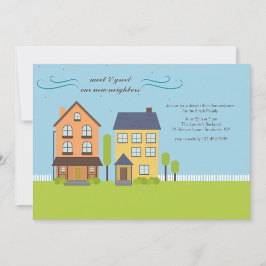 Groepen ontmoeten elkaar en Groet Uitnodiging (Voorkant)