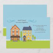 Groepen ontmoeten elkaar en Groet Uitnodiging (Voorkant / Achterkant)