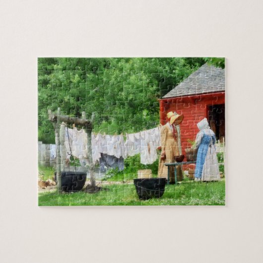 Groepen roddelen op de wasdag legpuzzel (Horizontaal)
