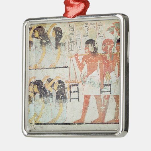 Groepen van rouwenden bij de begrafenis metalen ornament (Links)