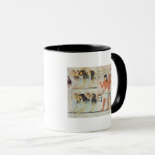 Groepen van rouwenden bij de begrafenis mok (Voorkant rechts)