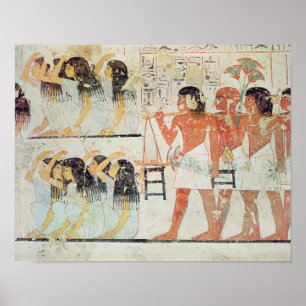 Groepen van rouwenden bij de begrafenis poster