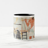 Groepen van rouwenden bij de begrafenis tweekleurige koffiemok (Center)