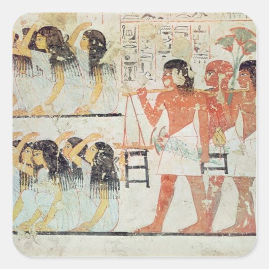 Groepen van rouwenden bij de begrafenis vierkante sticker (Voorkant)