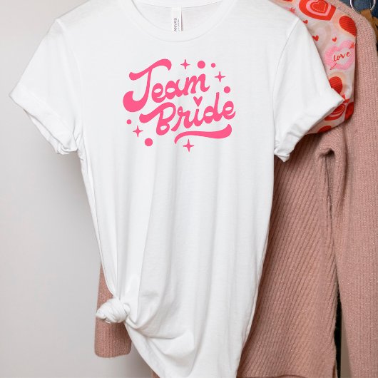 Groepenteteam Bride roze letters T-Shirt