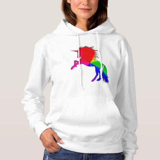 Groeperd Unicorn van kleurrijk gordelglas Hoodie (Voorkant)