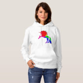 Groeperd Unicorn van kleurrijk gordelglas Hoodie (Voorkant volledig)