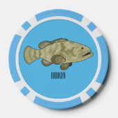 Groeperige illustratie van de cartoon poker chips (Achterkant)