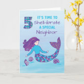 Groepering 5e verjaardag Sparkly look Mermaid Kaart (Gele Bloem)