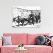 Groepering goudprospectors foto canvas afdruk (Insitu (Woonkamer))