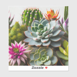 Groepering van cactus en succulente planten sticker