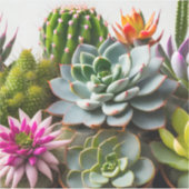 Groepering van cactus en succulente planten sticker (Voorkant)