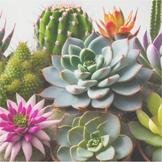 Groepering van cactus en succulente planten sticker (Voorkant)