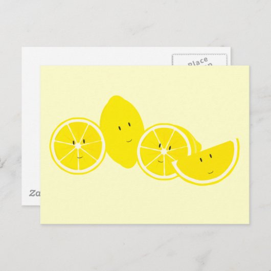 Groepering van citroenkarakters briefkaart (Voorkant / Achterkant)