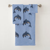 Groepering van de Dark Blue-dolfijnen Bad Handdoek (Insitu)