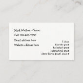 Groeperingsservice Visitekaartje (Achterkant)